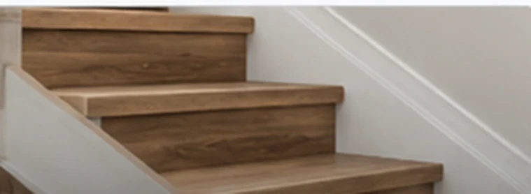 A staircase finished with wood-look stair treads