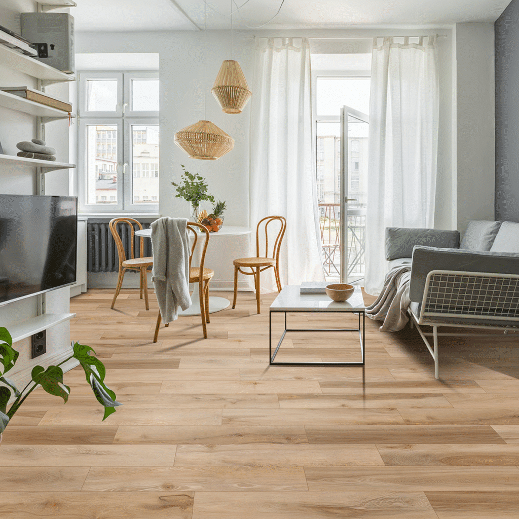 Sunshine Hickory hybrid plank flooring color