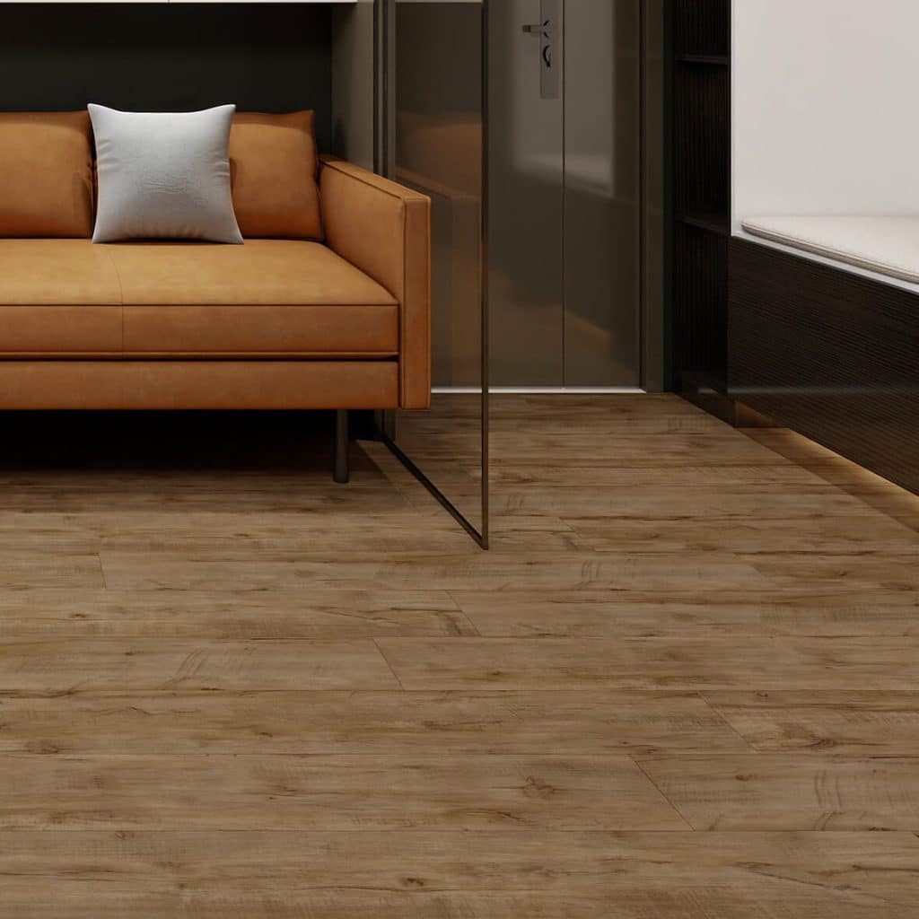 Hybrid plank flooring color: Hickory Knots