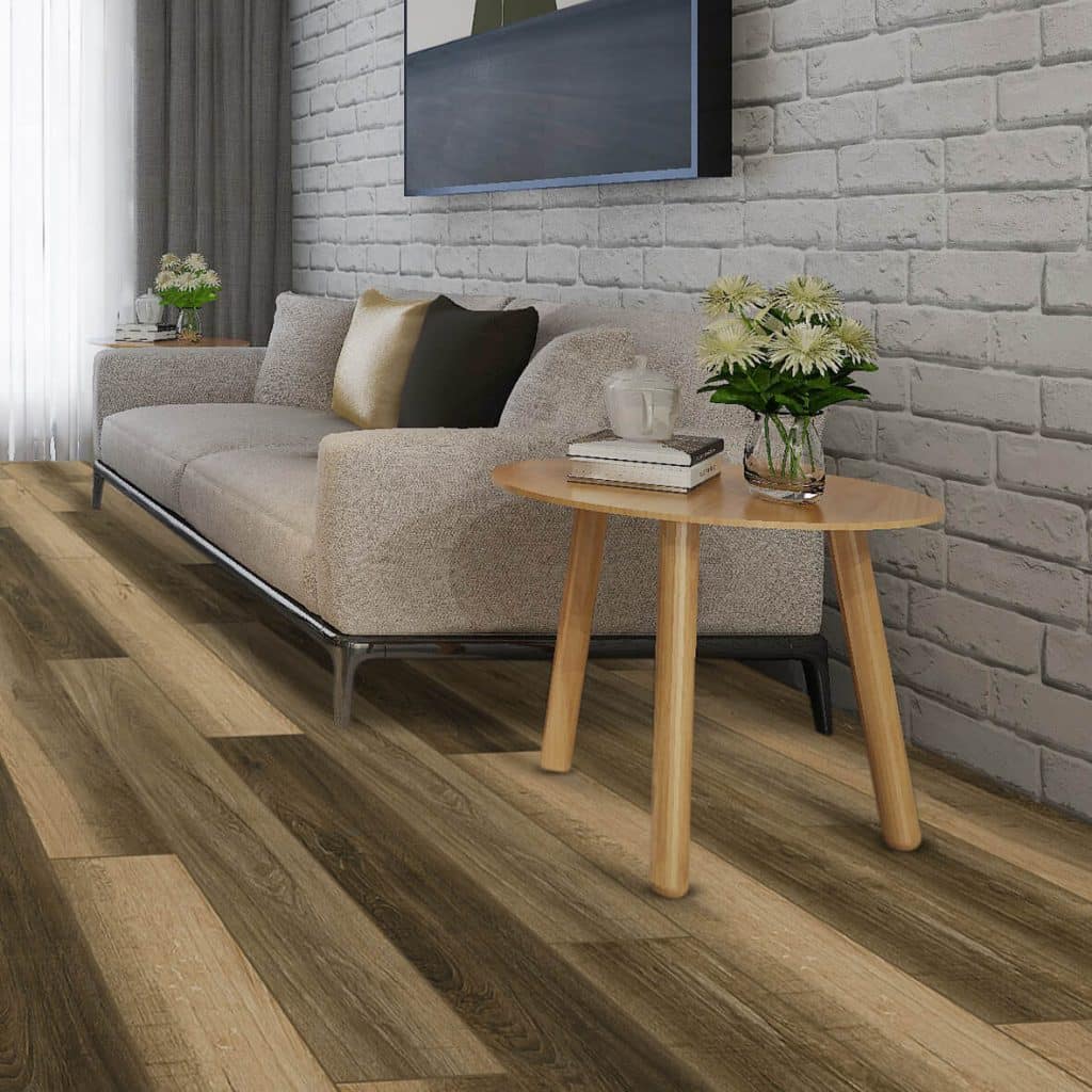 Hybrid plank flooring color: Yellowtail Leaf