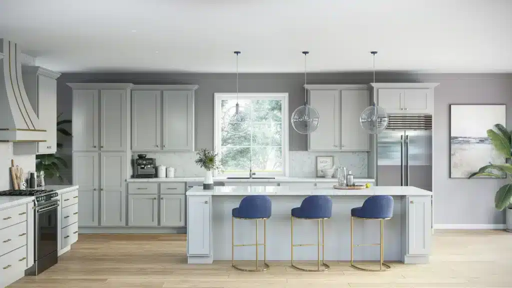 Essential Gray cabinet doors, kitchen display